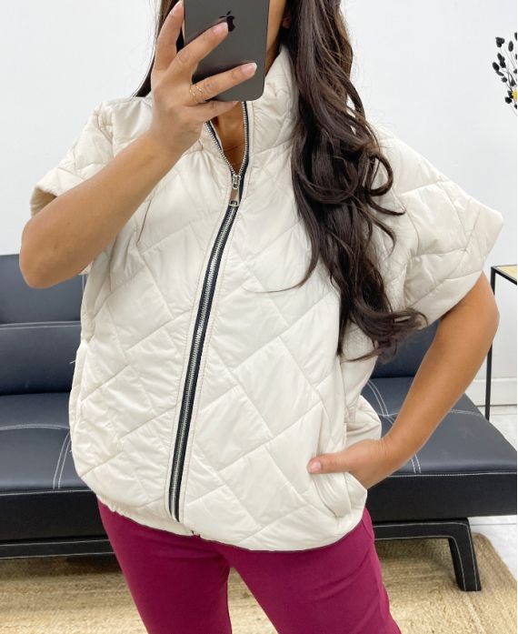 GESTEPPTE JACKE MIT REISSVERSCHLUSS AH255065 BEIGE