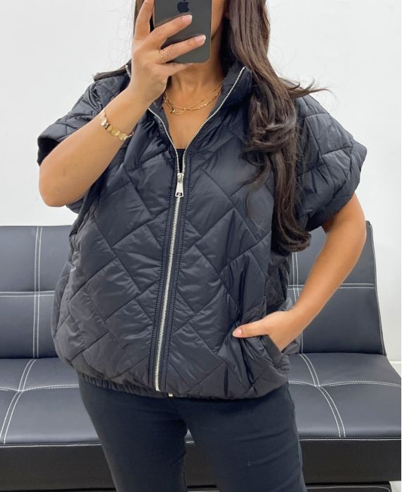 STEPPJACKE MIT REISSVERSCHLUSS AH255065 SCHWARZ