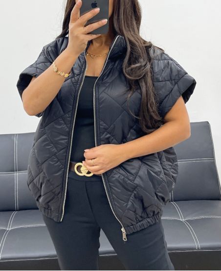 ZIP-UP QUILTED JACKET AH255065 BLACK