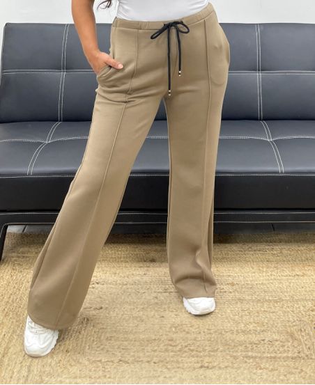 PANTALONE 2 TASCHE CON PINCES A COSTINE AH255077 TORTORA
