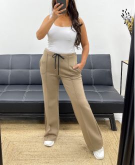 2-POCKET TROUSERS WITH RIBBED PLEATS AH255077 TAUPE