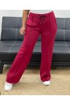 2-POCKET TROUSERS WITH RIBBED PLEATS AH255077 BURGUNDY