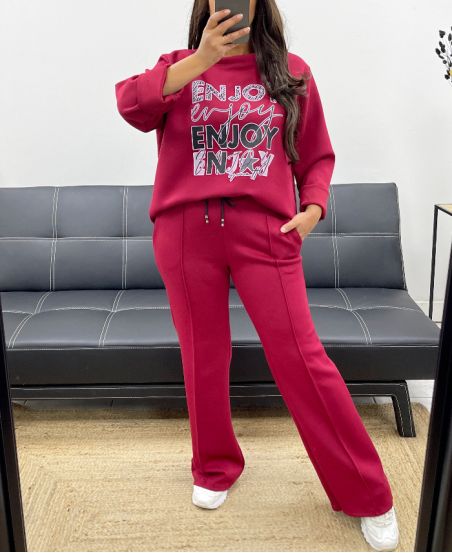 ENJOY AH255098 BURGUNDY SWEATSHIRT