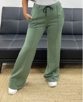 2-POCKET TROUSERS WITH RIBBED PLEATS AH255077 KHAKI