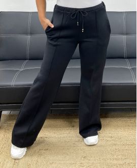 2-POCKET TROUSERS WITH RIBBED PLEATS AH255077 BLACK