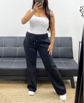 2-POCKET BROEK MET GERIBBELDE PLOOIEN AH255077 ZWART