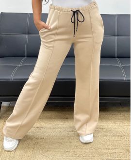 2-POCKET TROUSERS WITH RIBBED PLEATS AH255077 BEIGE