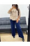 BALL-EFFECT SHEER BLOUSE AH255103 BEIGE