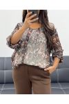 PRZEZROCZYSTY PŁASZCZ Z EFEKTEM CZEKOLADOWEJ KULI AH255103
