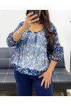 BALL-EFFECT SHEER BLOUSE AH255103 BLUE