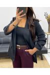 ROLLED-UP SLEEVE BLAZER JACKET AH255087 BLACK