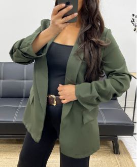 ROLLED-UP SLEEVE BLAZER JACKET AH255087 KHAKI