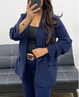 ROLLED-UP SLEEVE BLAZER JACKET AH255087 NAVY