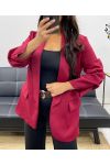 ROLLED-UP SLEEVE BLAZER JACKET AH255087 BURGUNDY