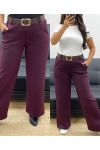 PAQUETE DE 4 PANTALONES DE 2 BOLSILLOS + CINTURÓN S-M-L-XL AH255114 CIRUELA