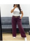 PAQUETE DE 4 PANTALONES DE 2 BOLSILLOS + CINTURÓN S-M-L-XL AH255114 CIRUELA
