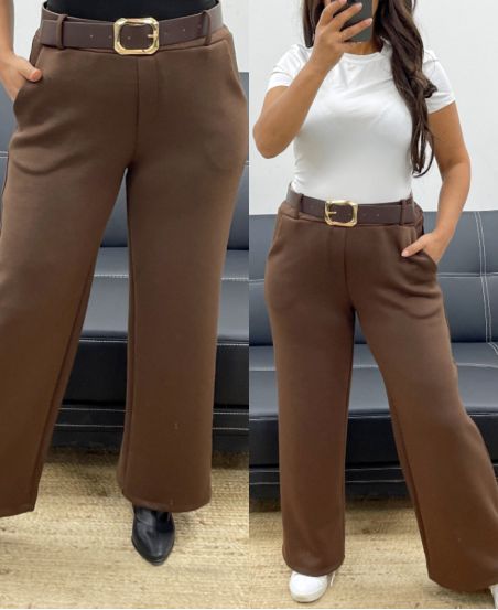 4-PACK 2-POCKET PANTS + BELT S-M-L-XL AH255114 CHOCOLATE