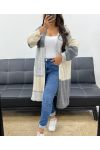 MULTICOLOR SOFT LONG CARDIGAN AH255130 GREY