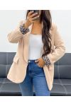 GIACCA BLAZER CON FODERA LEOPARDATA AH255109 BEIGE