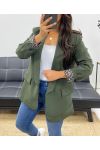 CHAQUETA BLAZER CON FORRO DE LEOPARDO AH255109 KAKI