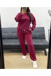 CONJUNTO SUDADERA A JUEGO + PANTALÓN 2 BOLSILLOS AH255082 BURDEOS