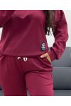 PASUJĄCA BLUZA + SPODNIE Z 2 KIESZENIAMI AH255082 BORDOWA