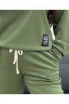 MATCHING 2-POCKET SWEATSHIRT + PANTS SET AH255082 KHAKI