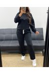 MATCHING SWEATSHIRT + 2-POCKET PANTS SET AH255082 BLACK