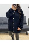 CHALECO OVERSIZE SUAVE CON BOTONES AH255136 NEGRO