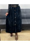 LANGE FLUWELEN ROK MET KNOPEN + ZWARTE AH255162 RIEM