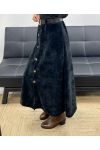 LANGE FLUWELEN ROK MET KNOPEN + ZWARTE AH255162 RIEM