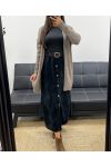 LANGE FLUWELEN ROK MET KNOPEN + ZWARTE AH255162 RIEM