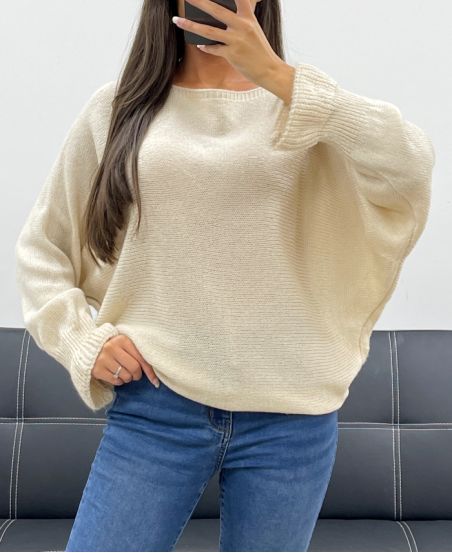 PULLOVER LAINE DETAIL MANCHES AH5157 BEIGE