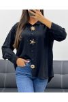 CHEMISE A BOUTONS ET BOUTONS FANTAISIE AH255149 NOIR