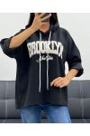BROOKLYN EMBROIDERY HOODIE AH255139 BLACK