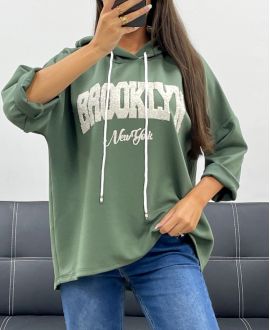 BROOKLYN EMBROIDERY HOODIE AH255139 KAKI