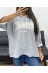 BROOKLYN AH255139 GREY EMBROIDERY HOODIE