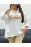 BROOKLYN EMBROIDERY HOODIE AH255139 WHITE