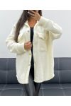 SURCHEMISE EFFET LAINE BOUCLéE AH255154 BLANC
