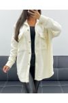 CURLY WOOL EFFECT OVERSHIRT AH255154 WHITE