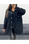 CURLY WOOL EFFECT OVERSHIRT AH255154 BLACK