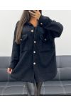 CURLY WOOL EFFECT OVERSHIRT AH255154 BLACK