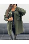 CURLY WOOL EFFECT OVERSHIRT AH255154 KHAKI