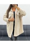 CURLY WOOL EFFECT OVERSHIRT AH255154 BEIGE