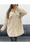 OVERSHIRT MIT LOCKIGEM WOLLEFFEKT AH255154 BEIGE