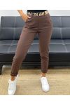 4-PACK 2-POCKET PANTS + LEOPARD BELT S-M-L-XL AH255119 CHOCOLATE