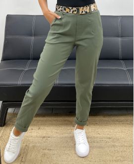 4ER PACK 2-TASCHEN-HOSE + LEOPARDENGÜRTEL S-M-L-XL AH255119 KHAKI