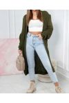 LANGE STRICKJACKE MIT 2 TASCHEN AH255171 KHAKI