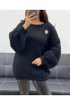 SWETER OVERSIZE Z BROSZKĄ ZE SŁOŃCEM AH255111