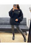 SWETER OVERSIZE Z BROSZKĄ ZE SŁOŃCEM AH255111